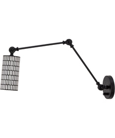 Shaka 1-Light Swing Arm Wall Sconce Black / White