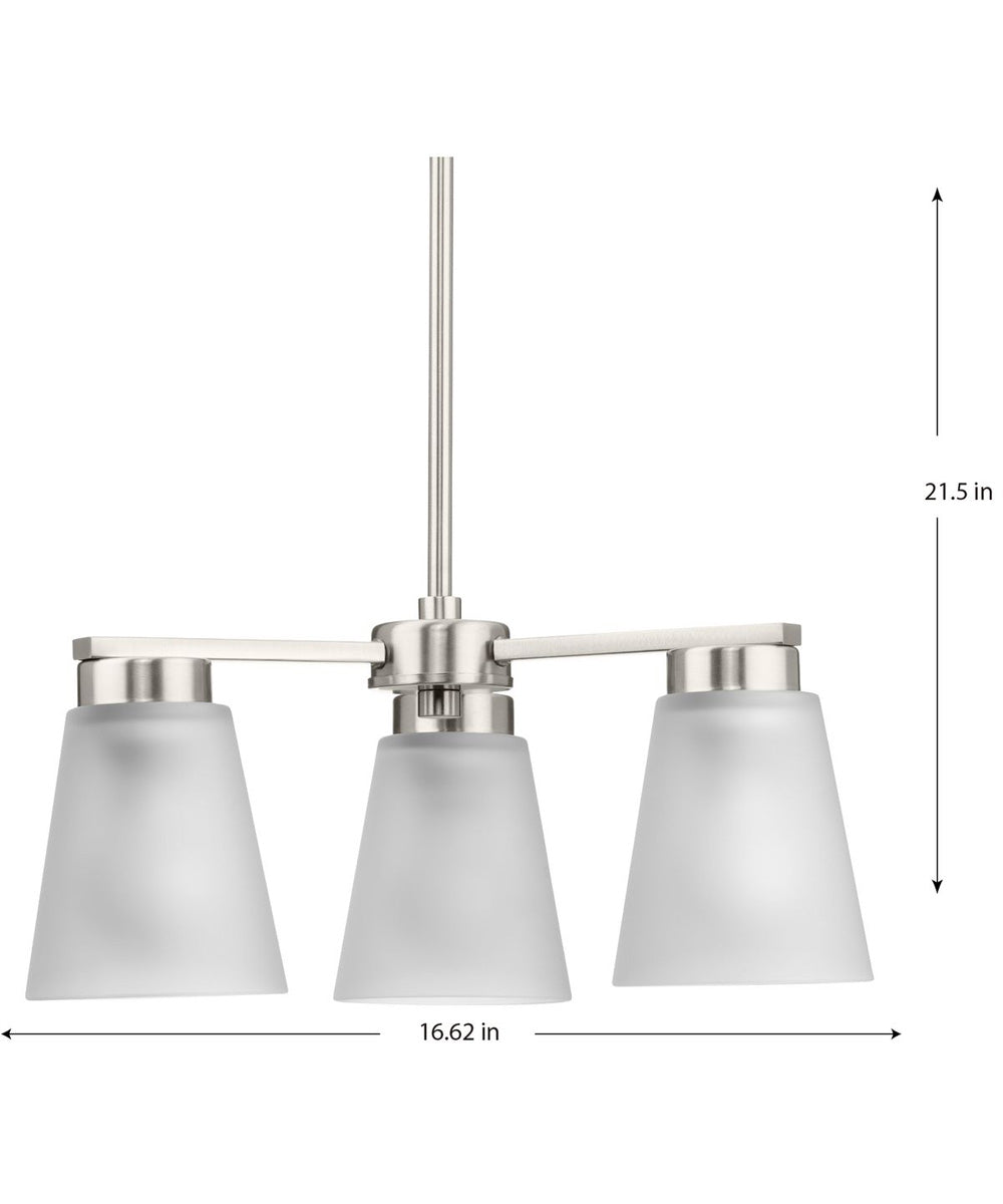 Tanner 3-Light Chandelier Brushed Nickel