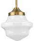 School House 1-Light Mini-Pendant Vintage Brass