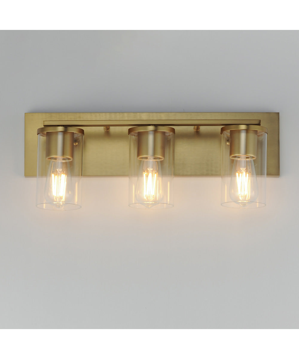 Lateral 3-Light Bath Vanity Satin Brass