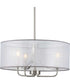 Riley 3-Light Organza Shade New Traditional Pendant Light Brushed Nickel