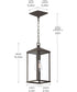 Cantley Outdoor Pendant with Clear Glass Panels Antique Bronze