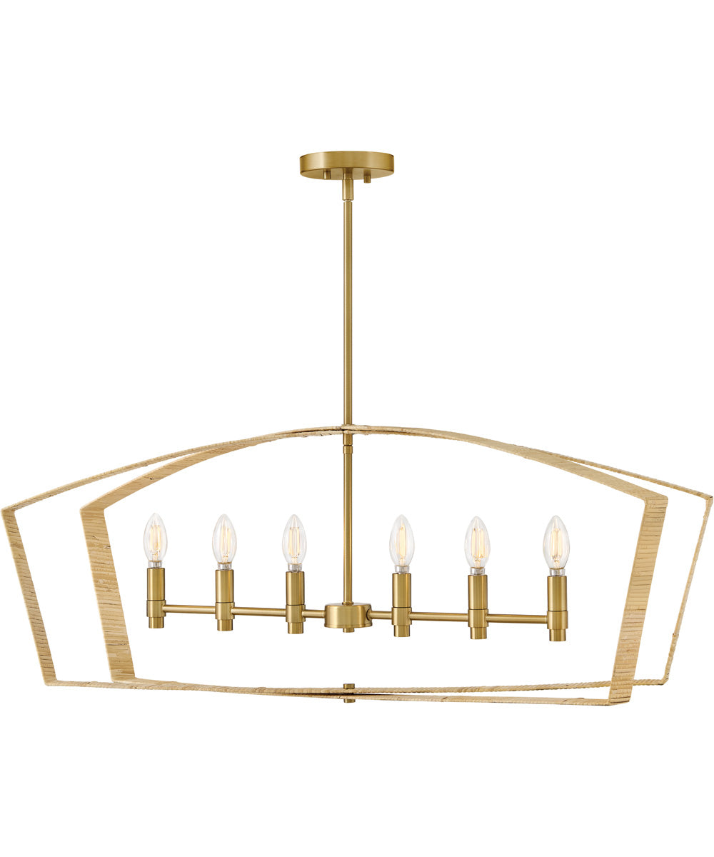 Sammi 6-Light Large Six Light Linear in Lacquered Brass