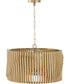 Archer 4-Light Pendant Blonde Wood and Matte Brass