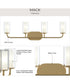 Mack 4-Light Vanity Light with Layered Glass Shades Brushed Gold