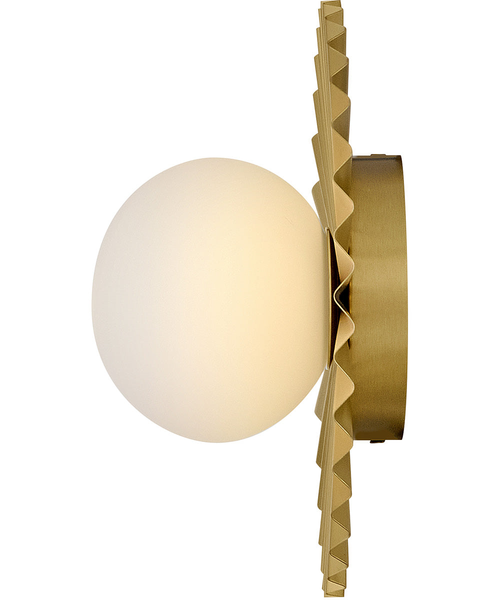 Stevie 1-Light Small Flush Mount in Lacquered Brass