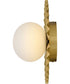 Stevie 1-Light Small Flush Mount in Lacquered Brass