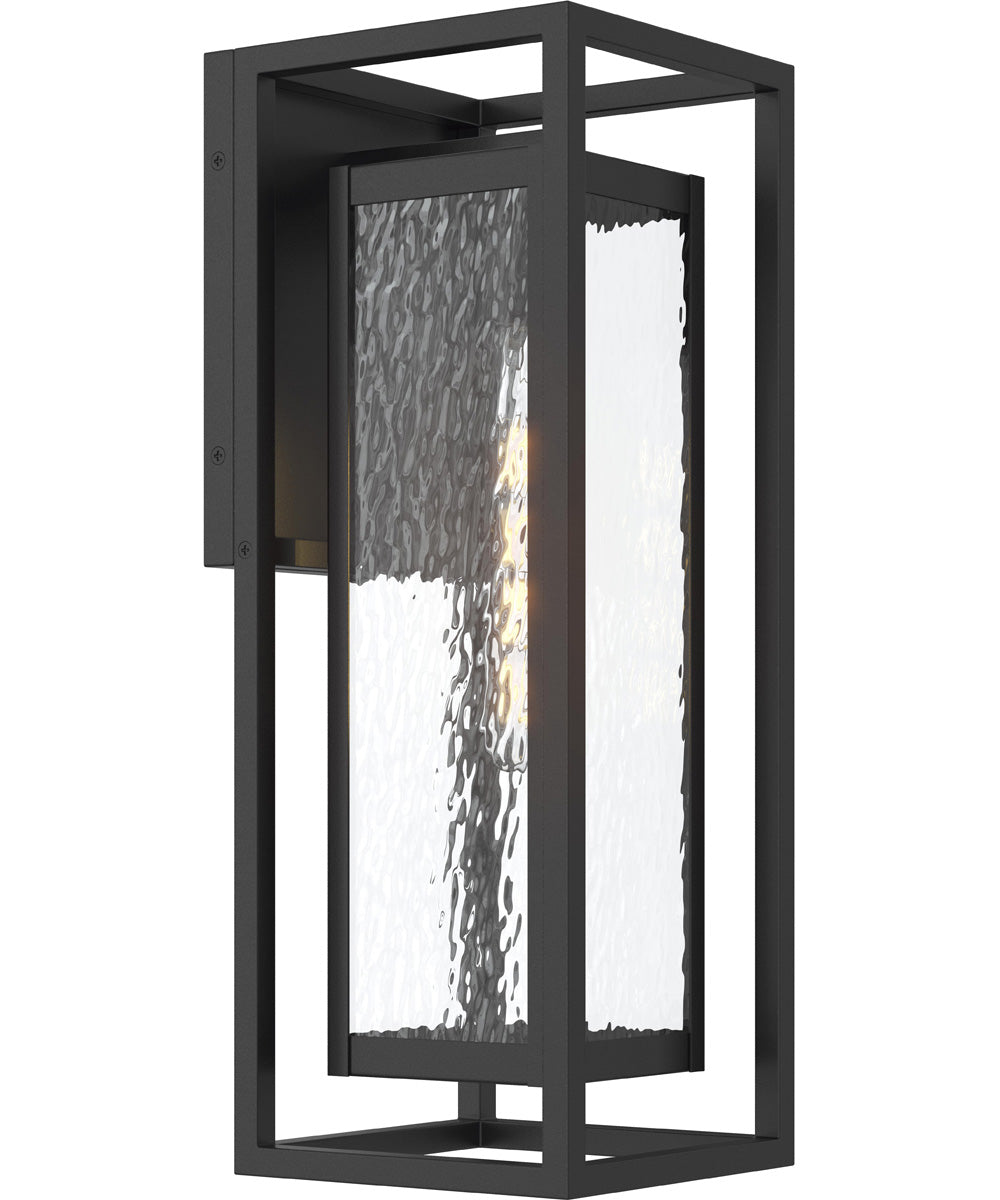 Shaw 19.5 inch 1 Light Outdoor Wall Light with Clear Glass Textured Black
