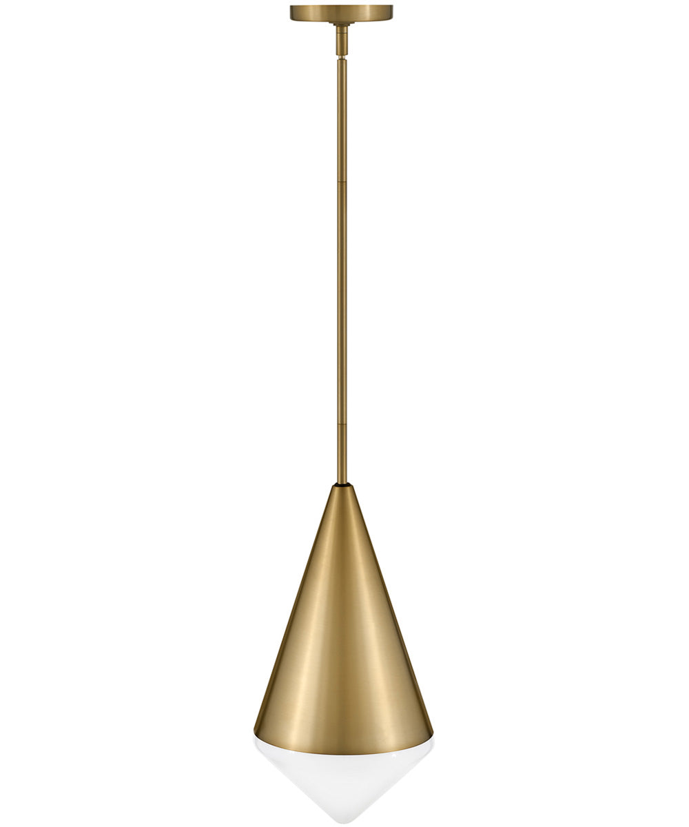 Betty 1-Light Small Pendant in Lacquered Brass