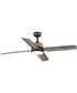 Shaffer II 56 in. 4-Blade Ceiling Fan with Integrated LED Lamped Light Natural Jute Accents Matte Black