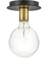 Bobbie 1-Light Extra Small Single Light Flush Mount in Lacquered Brass