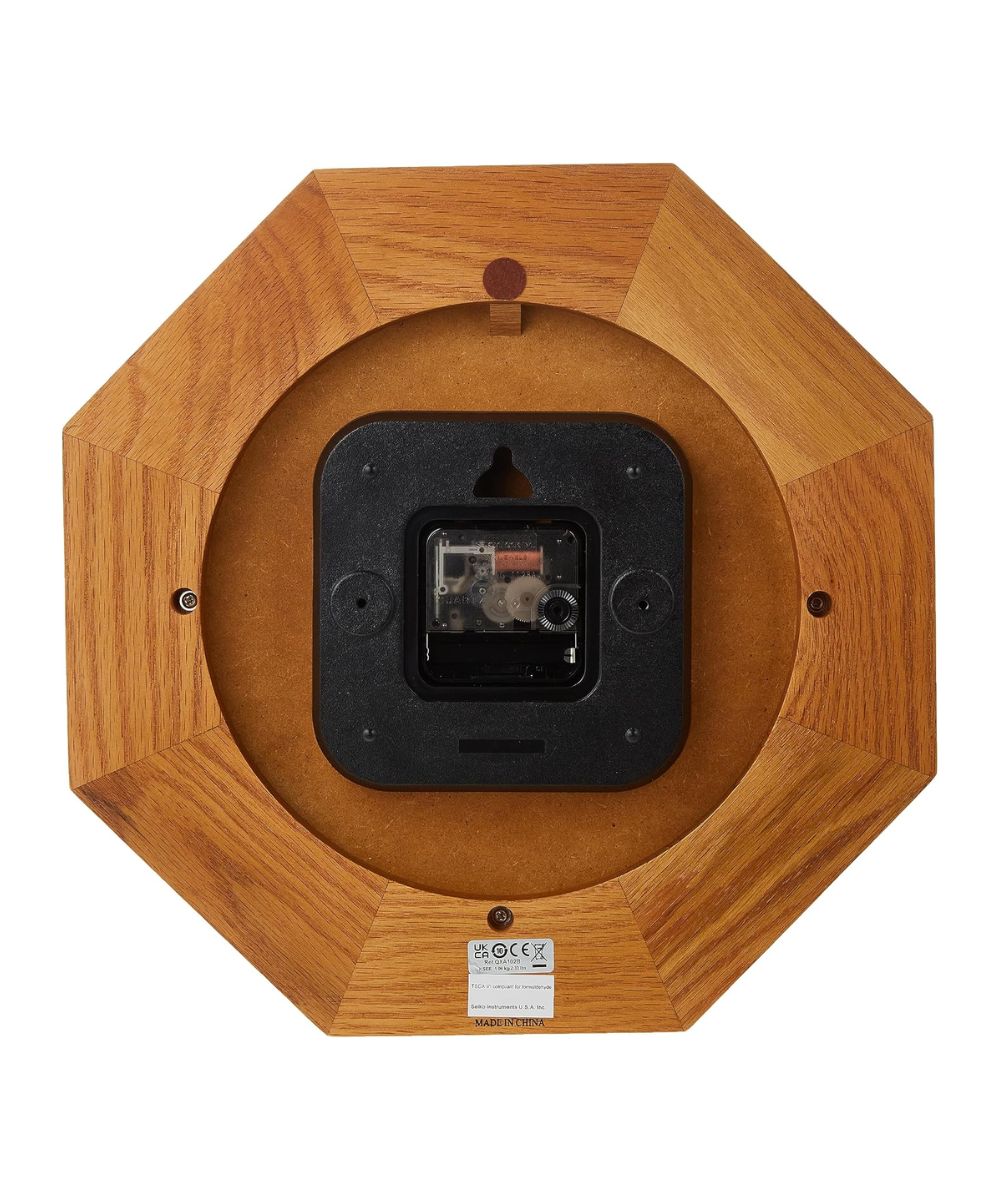 Wall Clock Medium Brown Solid Oak