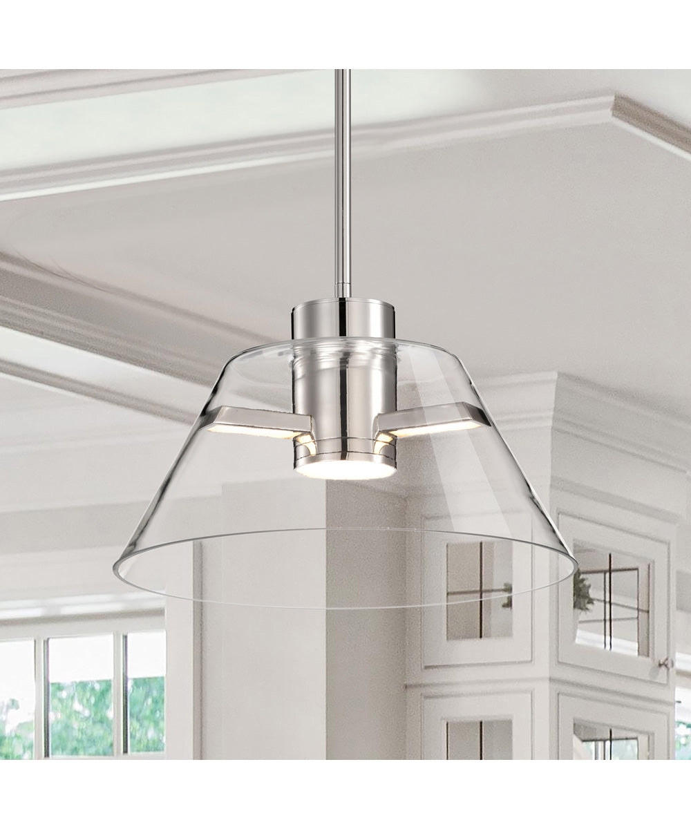 Edmond  Pendant Polished Nickel