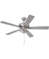 EOS 2 Light Clear Bowl 52" Ceiling Fan 2-Light Fan Brushed Polished Nickel