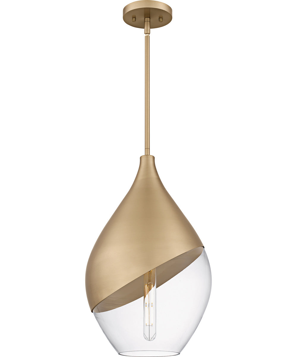Drover 1-Light 12"W Bronze Gold Pendant Ceiling Light