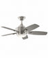 56" Tranquil 5-Blade Ceiling Fan Brushed Nickel Finish with Integrated LED Light and Remote