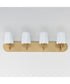 Durham 4-Light Strip Bath Vanity Natural Aged Brass