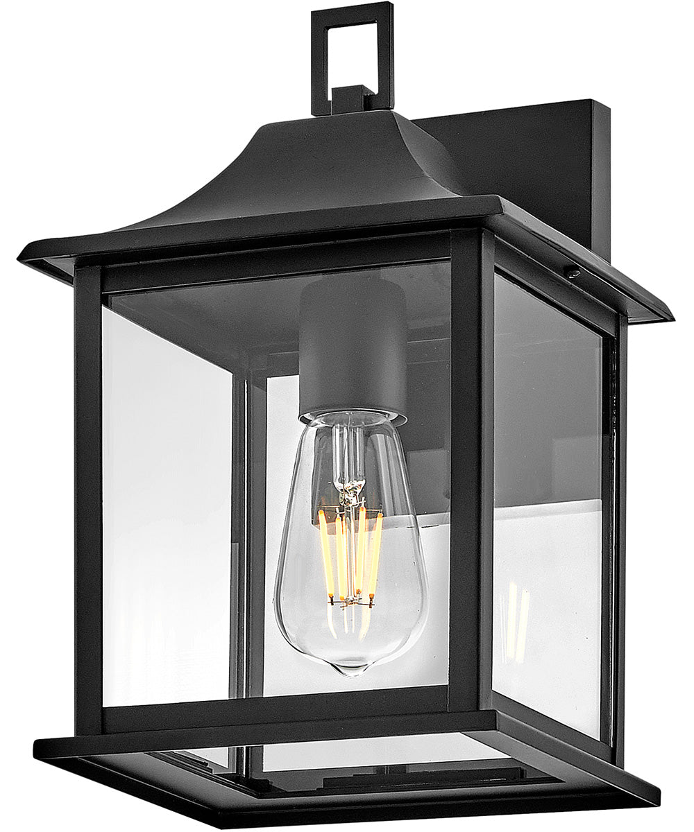 Nolan 1-Light Small Wall Mount Lantern in Black