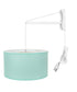 MAST Plug-In Wall Mount Pendant, 1 Light White Cord/Arm, Island Paradise Blue Shade 18x18x10
