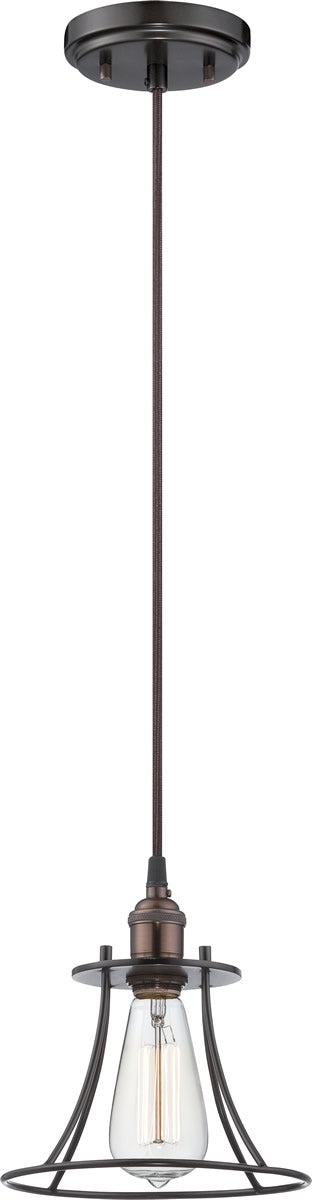 8"W Vintage 1-Light Pendant Rustic Bronze