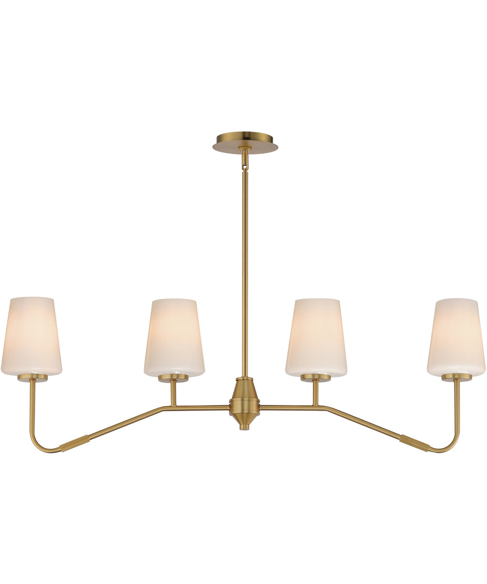 Durham 4-Light Linear Chandelier Natural Aged Brass