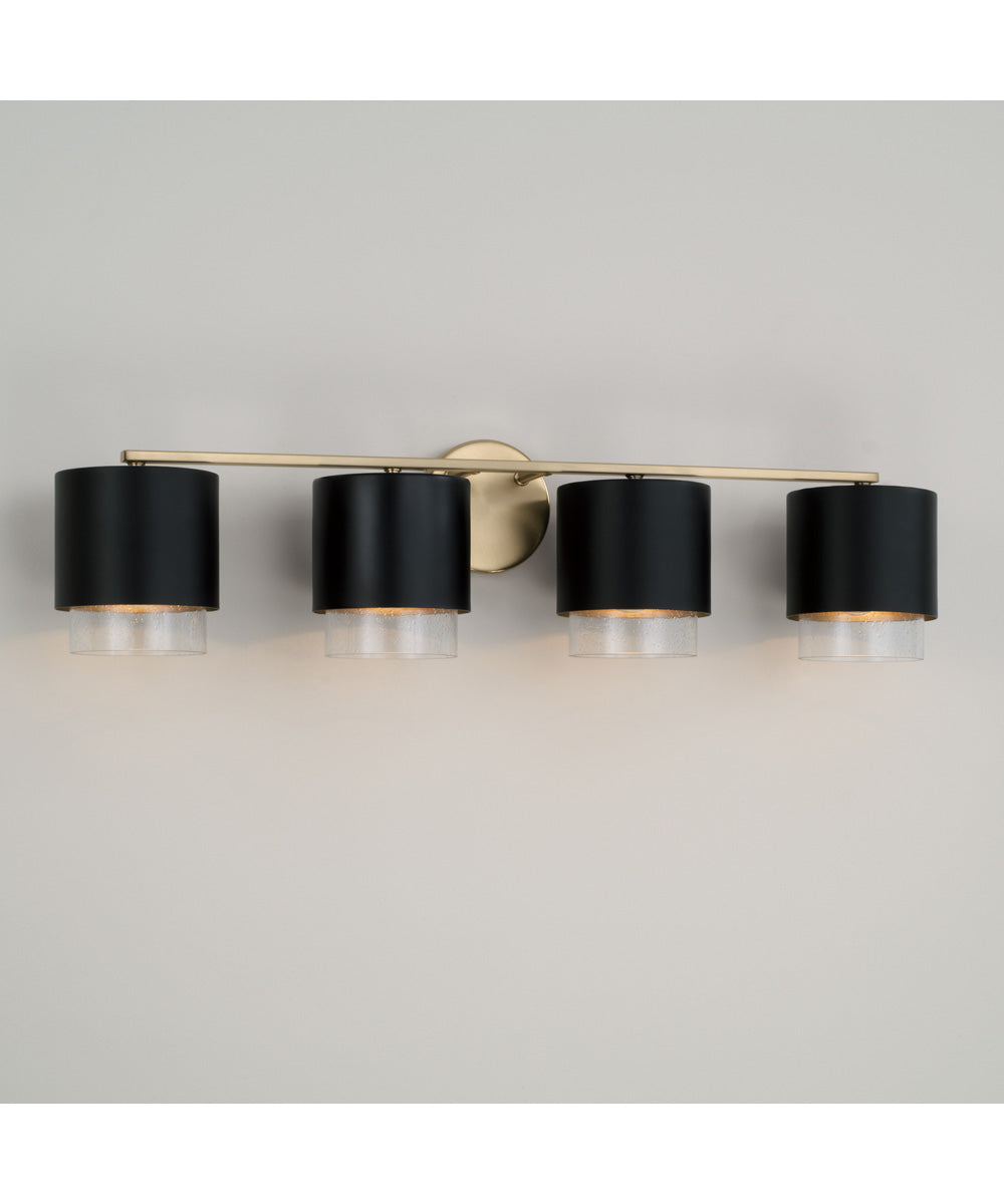 Weller 4-Light Vanity Matte Brass and Black