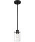 5"W Sommerset 1-Light Pendant Matte Black