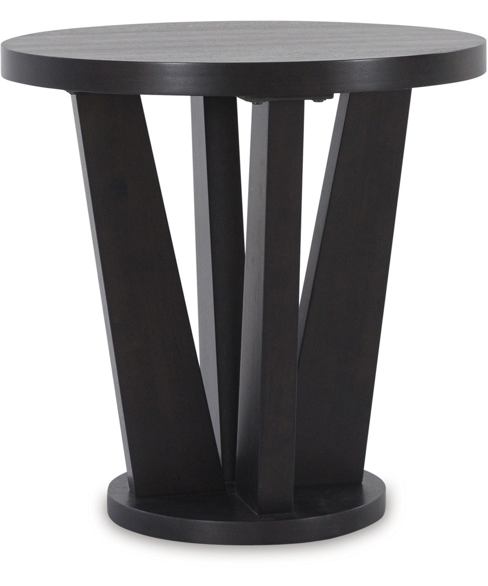Chasinfield Round End Table Dark Brown