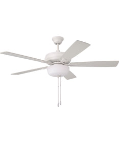 52"W Eos 5-Blade 2-Light Ceiling Fan White