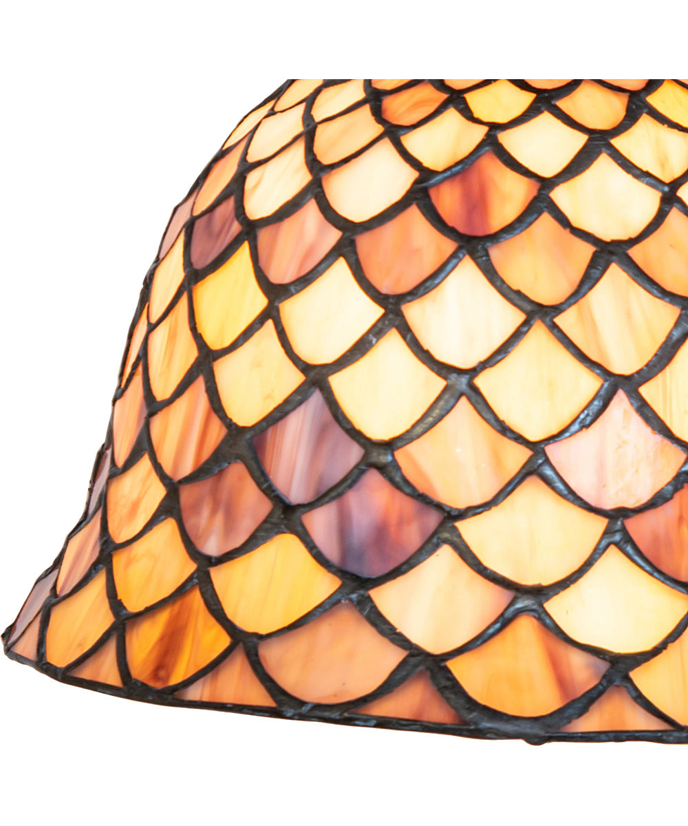 8" Wide Tiffany Fishscale Flushmount