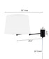 Dimmable Swing Arm Wall Light Bronze Brown Finish with White Linen Lampshade - For Bedside, Living Room, Reading Chair