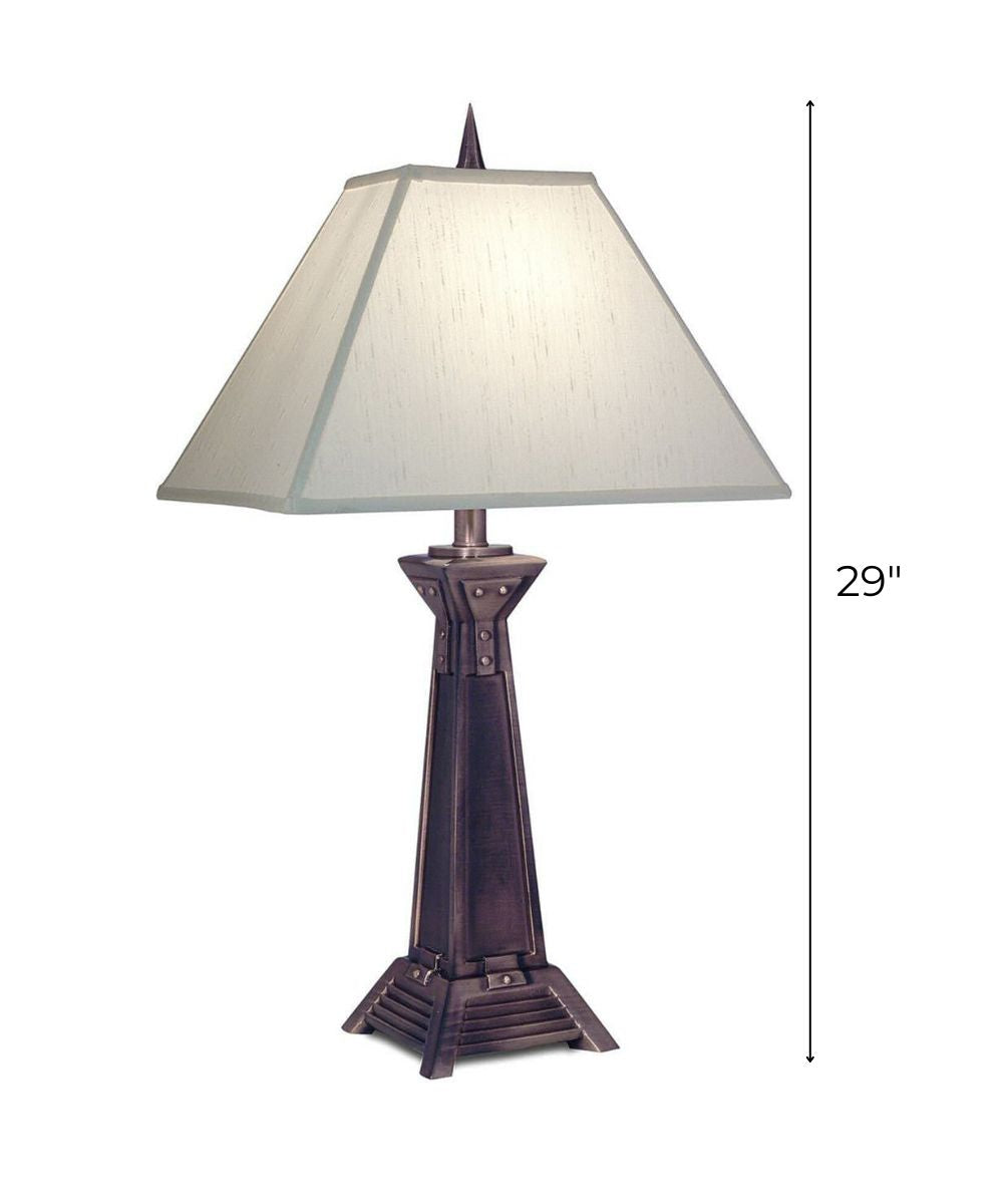 29"H 3-Way Table Lamp Antique Copper