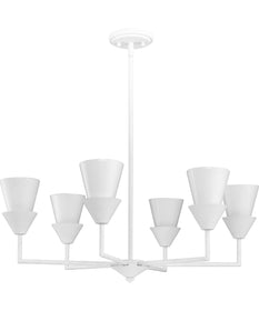 Pinellas 6-Light Contemporary Chandelier White Plaster