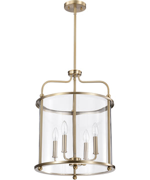 Yorktown 4-Light Pendant Burnished Brass