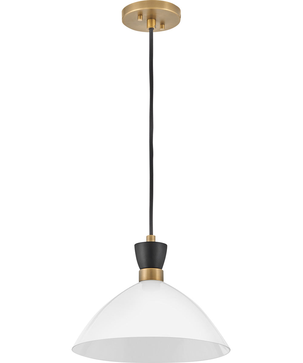 Simon 1-Light Medium Single Light Convertible Pendant in Black