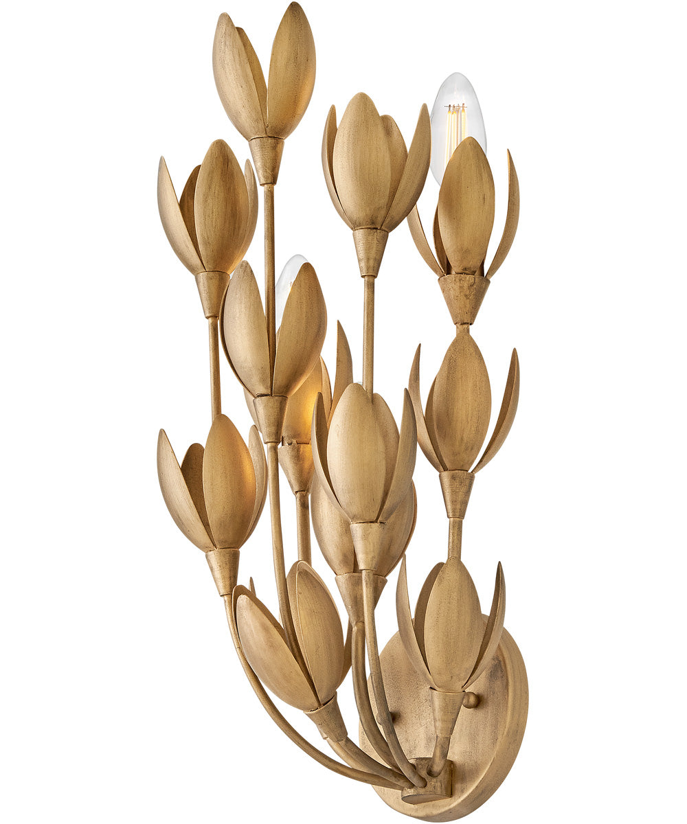 Flora 3-Light Large Sconce in Burnished Gold