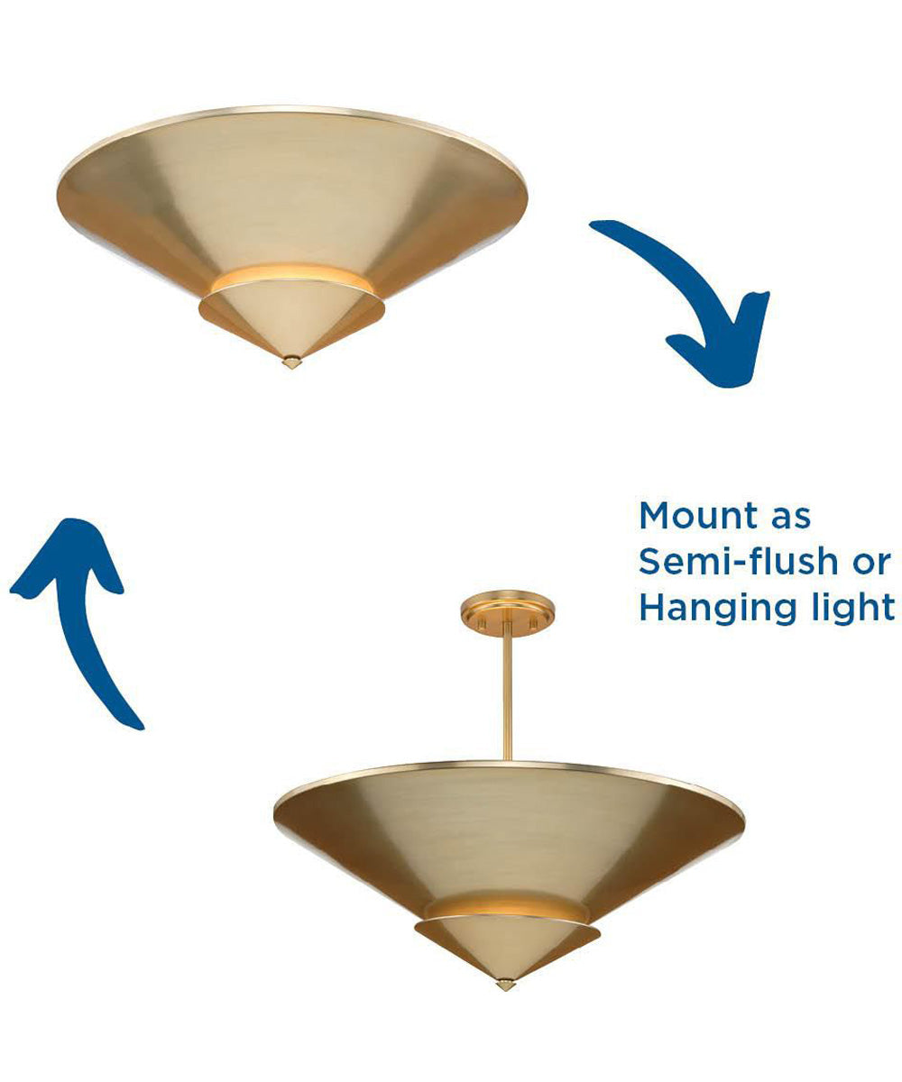 Pinellas 25 in. 4-Light Flush Mount Soft Gold