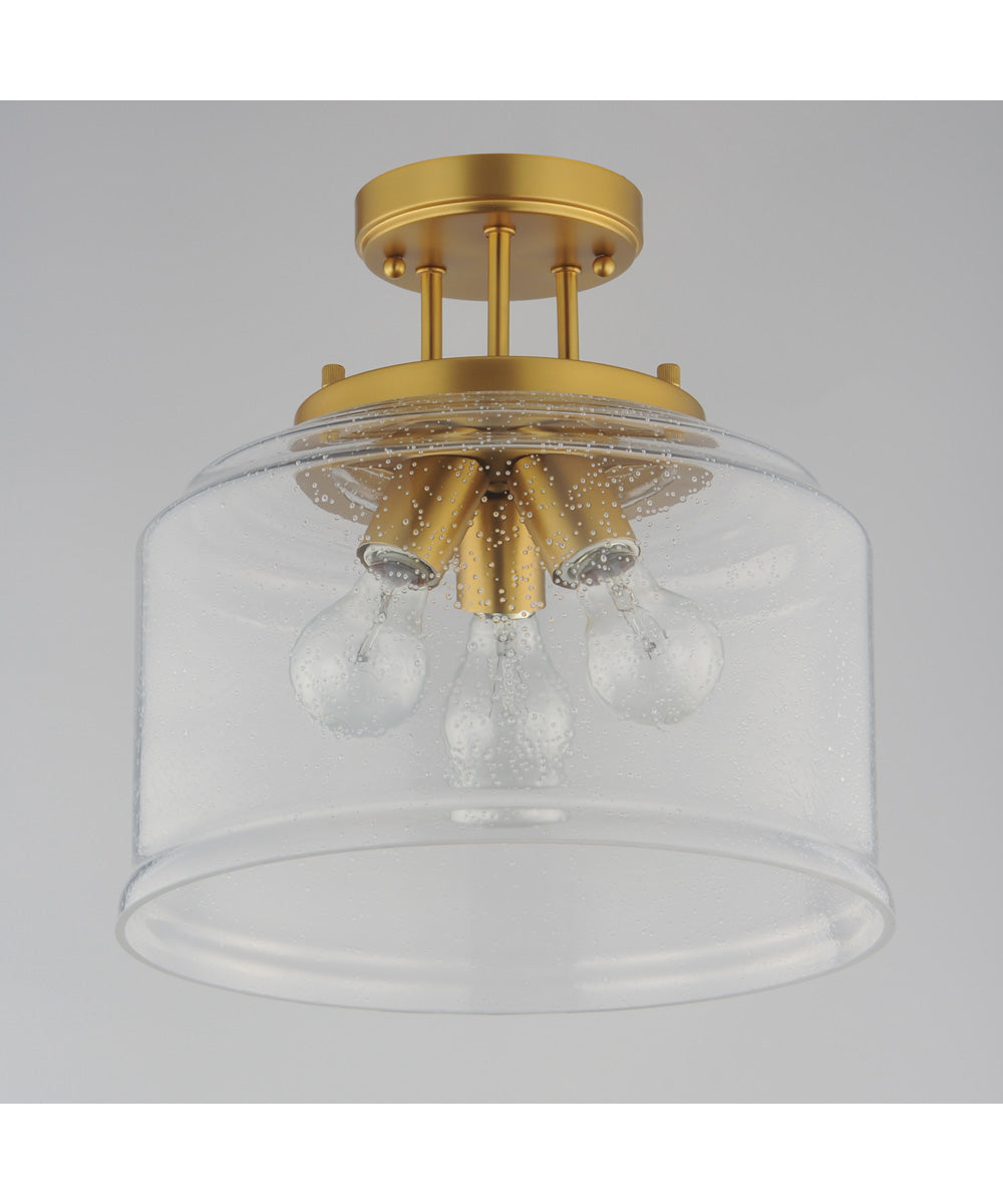 Acadia 3-Light Semi-Flush Mount Natural Aged Brass