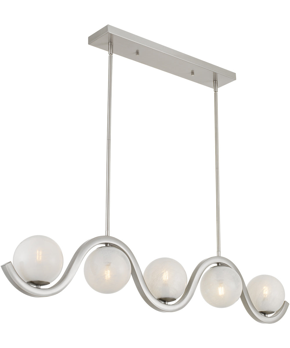 Spherical 5-light Island Light Brushed Nickel