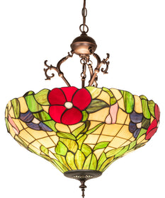 20" Wide Peony Inverted Pendant