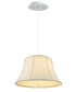 19" W 2 Light Pendant Egg Shell Shade with Diffuser, White Cord