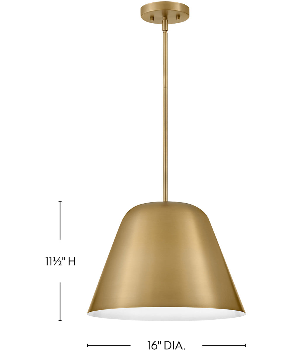 Madi 1-Light Large Pendant in Lacquered Brass