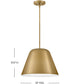 Madi 1-Light Large Pendant in Lacquered Brass
