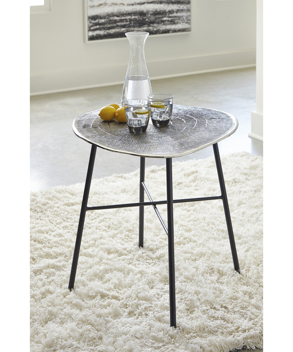 Laverford Round End Table Chrome/Black
