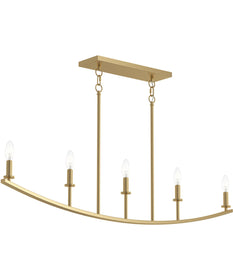 Jheni 5-Light Linear Chandelier Brushed Gold