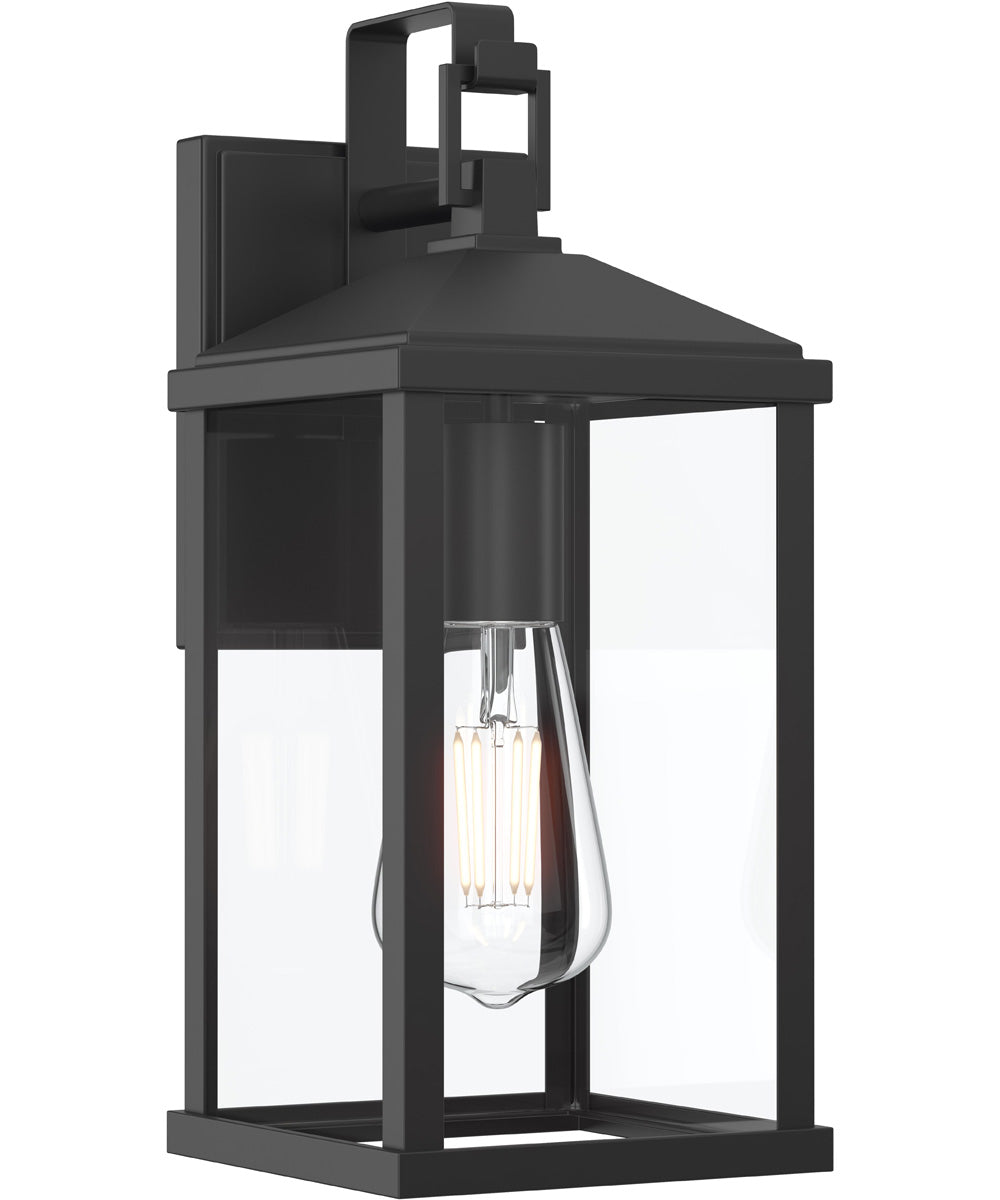 Cantley Medium Outdoor Wall Lantern with Clear Glass Panels Matte Black