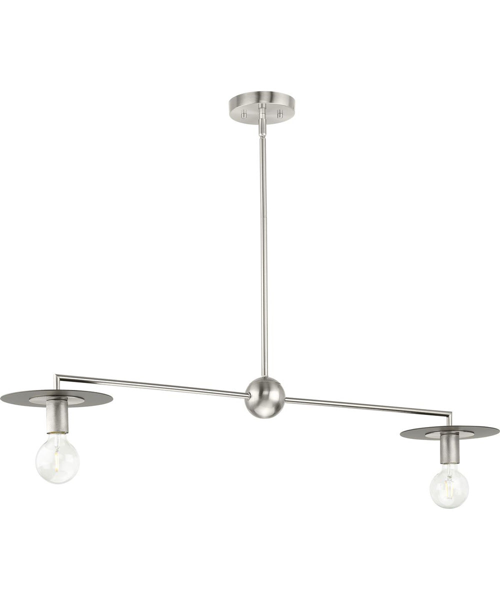 Trimble 2-Light Linear Chandelier Brushed Nickel