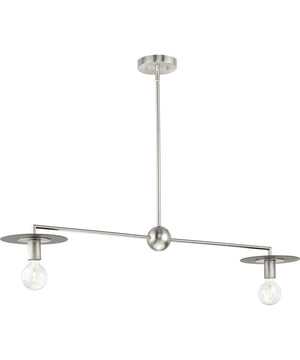 Trimble 2-Light Linear Chandelier Brushed Nickel