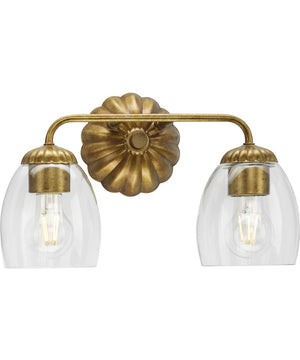 Quillan 2-Light Transitional Bath & Vanity Light Gold Ombre