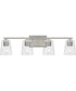 Vertex 4-Light Clear Glass Contemporary Bath Light Brushed Nickel